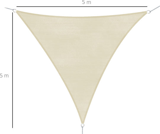 Outsunny Dreieck Sonnensegel Beige 5m