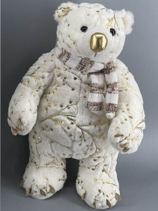 JK Home Decoration Christmas Fabric Figure Bear White Height 45cm