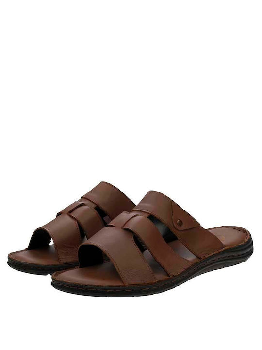 Gale Leder Herrensandalen in Tabac Braun Farbe