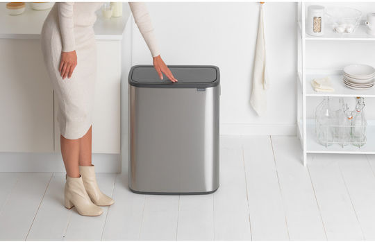 Brabantia Brabantia Recycling Mülleimer aus Inox Push Silbern 60lt