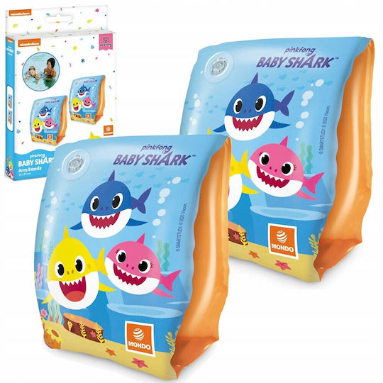 Mondo Swimming Armbands Made Of Vinyl 2-6 Years Baby Shark 15x23cm Orange
