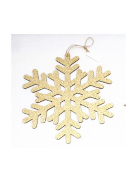 Iliadis Christmas Wooden Snowflake Ornament Gold 30x30cm