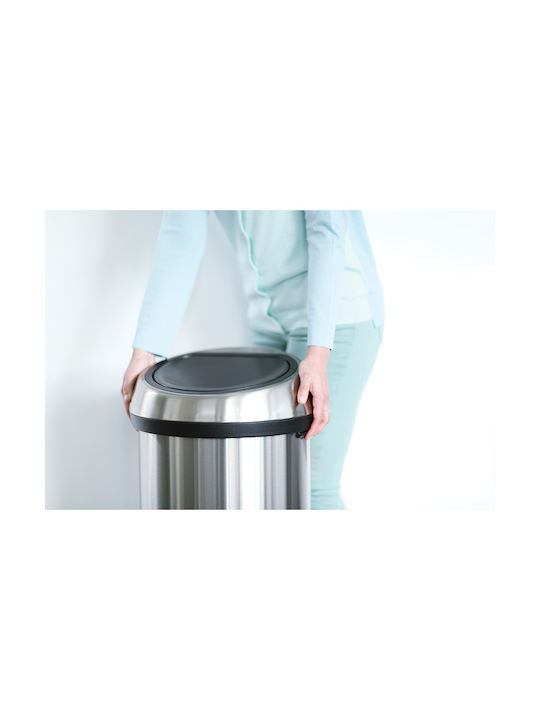 Brabantia Brabantia Metallischer Mülleimer Push Silber 60lt