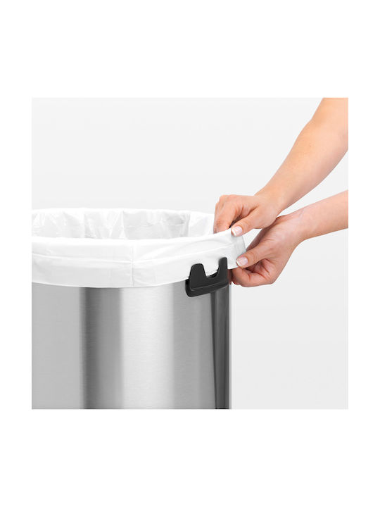 Brabantia Brabantia Metallischer Mülleimer Push Silber 60lt
