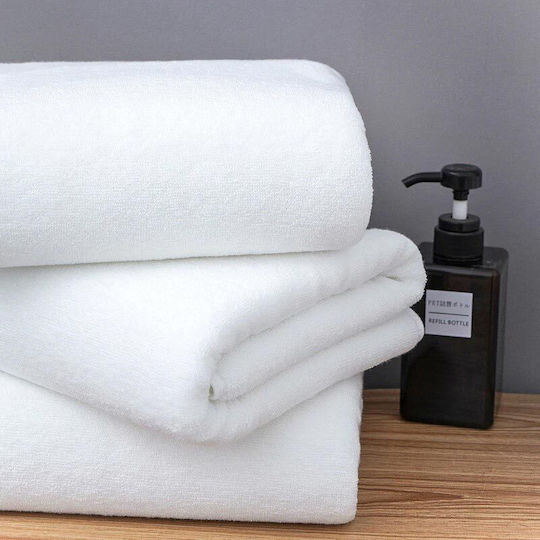 Cotton Linen Set of 84 Hotel Towels Face 95x50cm White Weight 600gsm