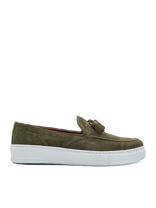 Leder Herren Mokassins in Beige Farbe