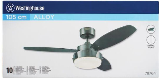 Westinghouse Alloy Ceiling Fan 105cm With Light Black Graphite