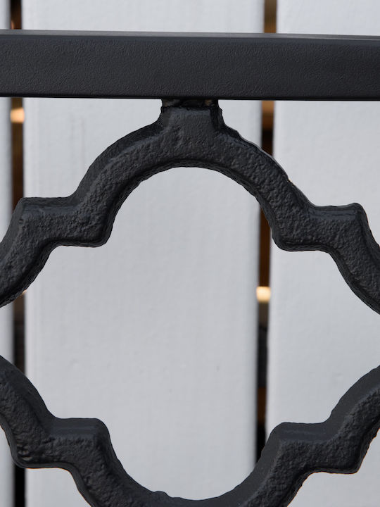 Bank Außenbereich Metallisch Schwarz 128x58.5x89cm