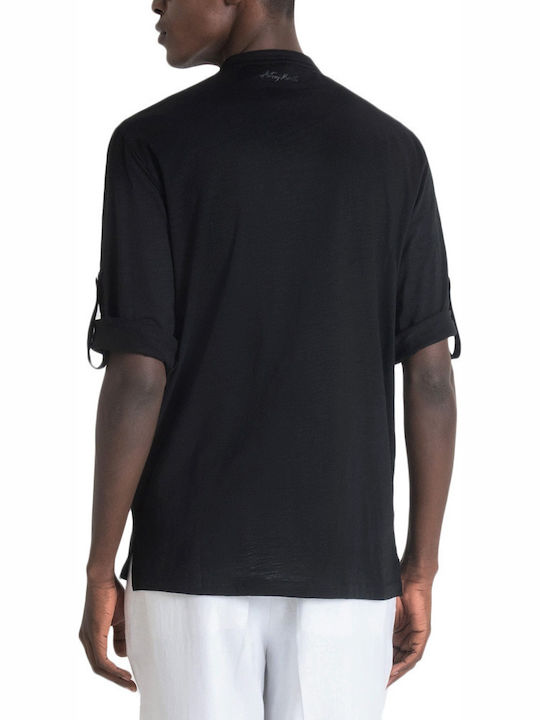 Short Sleeve Black Blouse