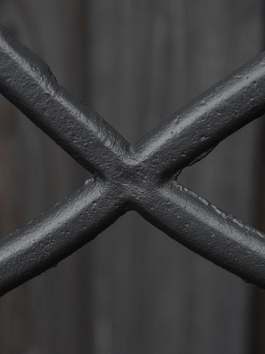 Bancă Exterior Metalic Negru 128x58.5x85cm