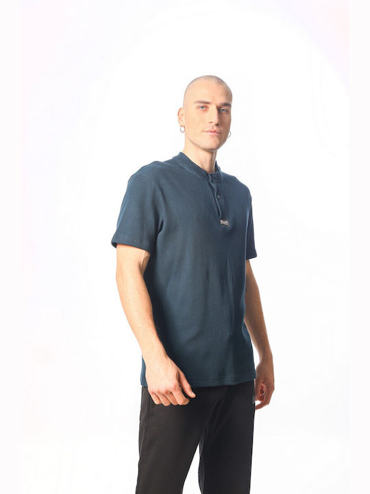 Paco & Co Men's Short Sleeve Blouse with Buttons Blue