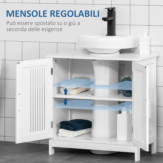 Kleankin Πάγκος χωρίς Νιπτήρα Μ60xΒ30xΥ60cm Λευκός