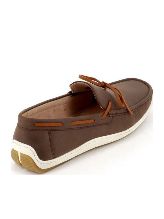 Δερμάτινα Ανδρικά Boat Shoes σε Καφέ Χρώμα