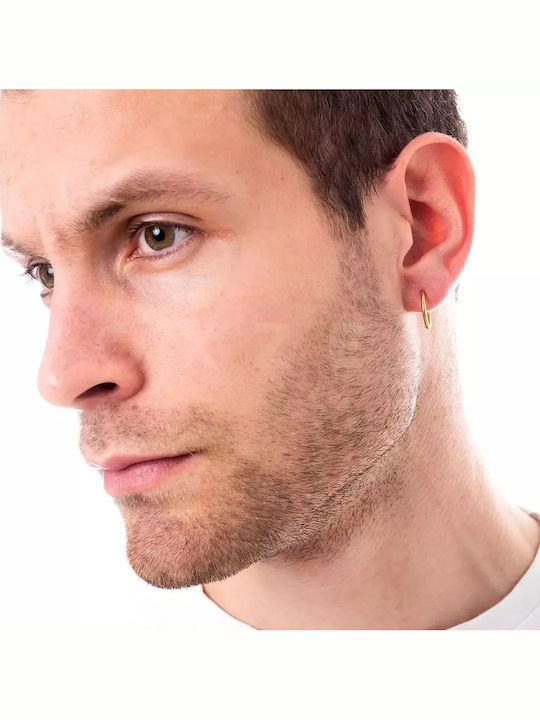 Oxzen Men's Single Earring Hoop made of Steel Gold Plated