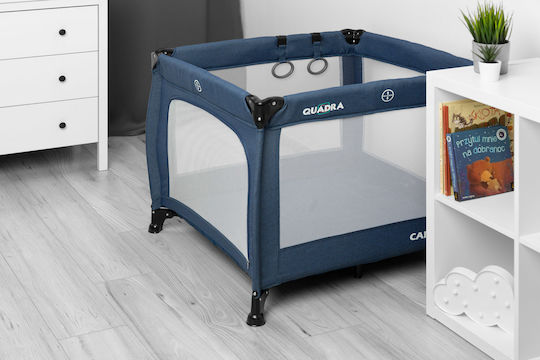 Caretero Quadra Park mit Matratze Blau 82x82cm