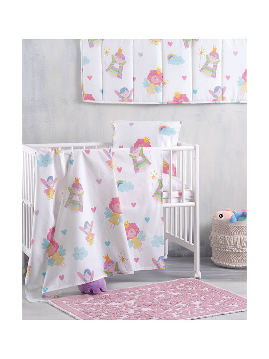 Rythmos Baby Sheets Set Cradle Cotton White 80x110cm