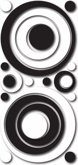 Διακοσμητικό Αυτοκόλλητο Τοίχου Black & White Circles 1τμχ Ango