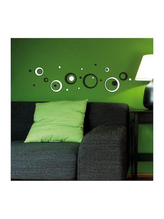 Decorative Sticker Wall Black & White Circles 1pcs Ango