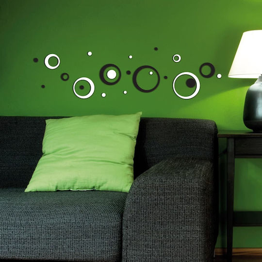 Dekorativer Aufkleber Wand Black & White Circles 1Stück Ango