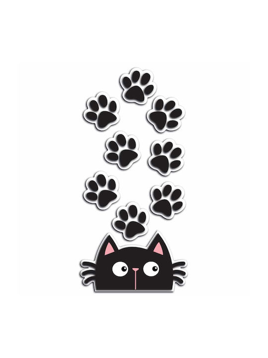 Decorative Sticker Wall Cat & Paws 1pcs Ango