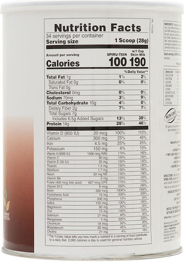 Nature's Plus Spiru-Tein High-Protein Energy Meal Gluten Free with Flavor Chocolate 476gr