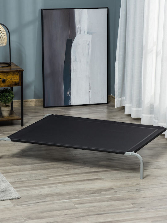Pawhut Erhöht Hundebett Schwarz 130x90cm.