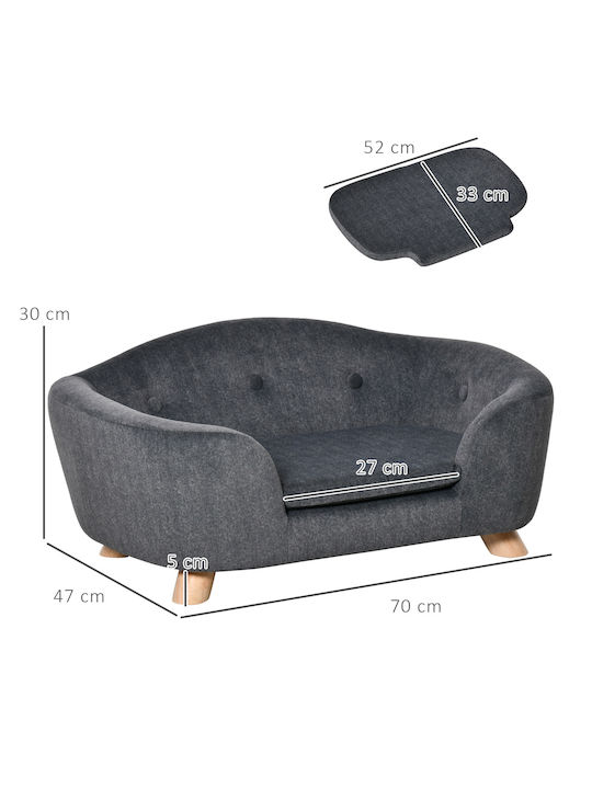 Pawhut Sofa Dog Bed Gray 70x47cm.