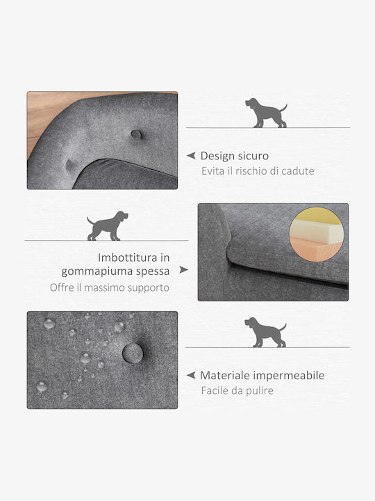 Pawhut Sofa Dog Bed Gray 70x47cm