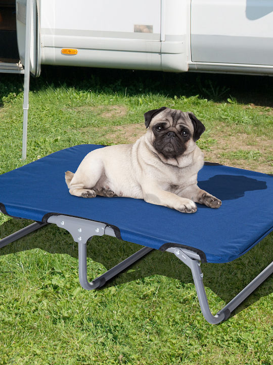Pawhut Elevated Dog Bed Blue 71x58cm