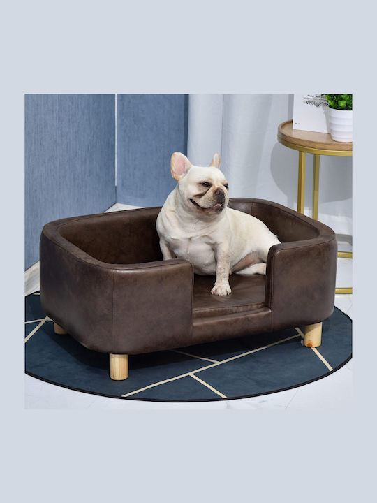 Pawhut Sofa Dog Bed Brown 74x48.5cm