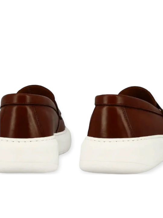 Δερμάτινα Ανδρικά Loafers σε Ταμπά Χρώμα