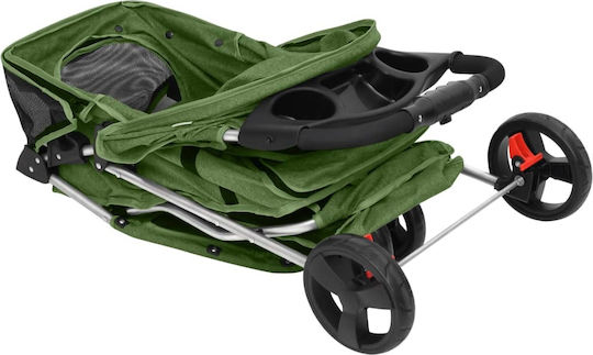 vidaXL Dog/Cat Carrying Green Stroller for 15kg Pets L98xW80xH46cm