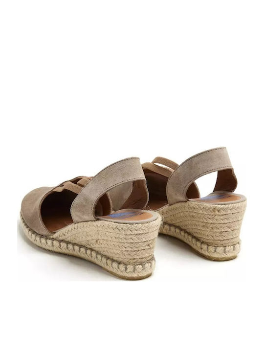 Women's Leather Espadrilles Beige