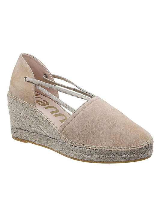 Kanna Women's Suede Platform Espadrilles Beige