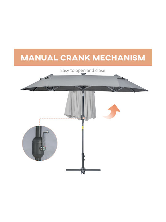 Umbrelă Rotundă Metalică Gri Φ2.95xÎ2.19m