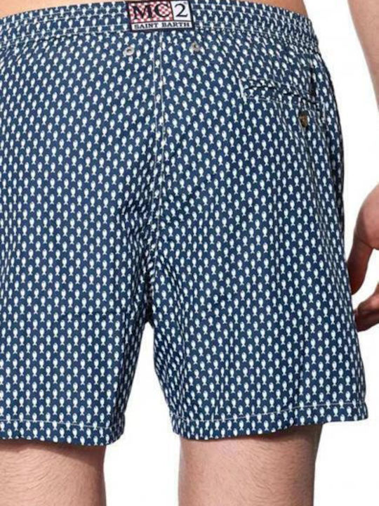 Men's Swimwear Shorts Blue with Patterns