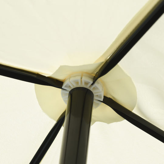 Umbrelă Pătrată Metalică Crem 2x2xÎnălțime 2.6m