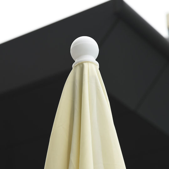 Umbrelă Pătrată Metalică Crem 2x2xÎnălțime 2.6m
