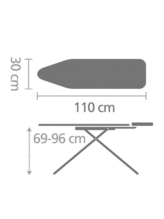 Brabantia Σιδερώστρα για Σύστημα Μπόιλερ Σπαστή 110x30cm