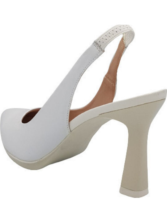 Syra 2 Leather Pointed Toe Heels White