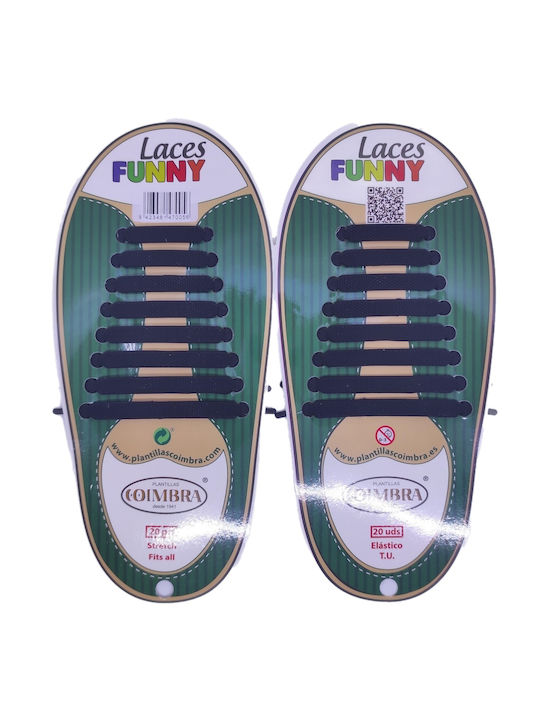 Coimbra Funny Laces Shoelaces Silicone Black 20pcs