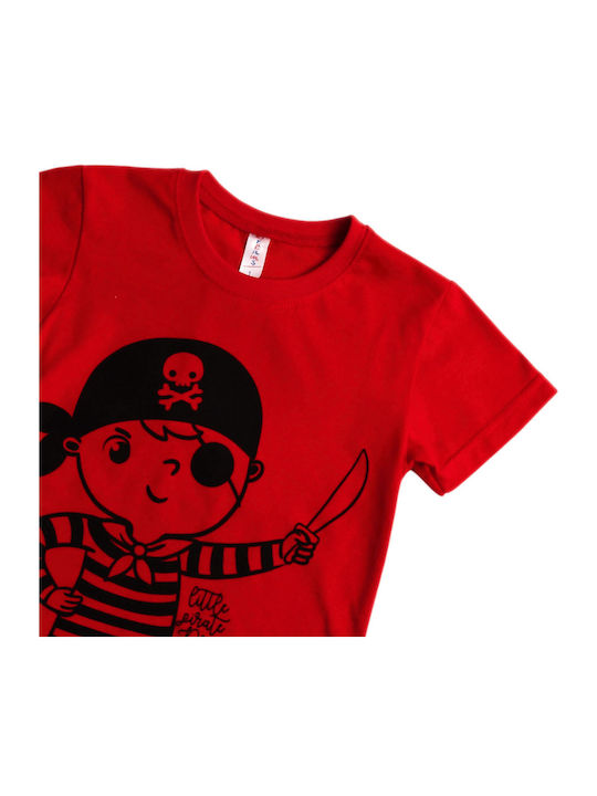 Dreams by Joyce Детска Пижама Лятна Памучна Червена Little Pirate