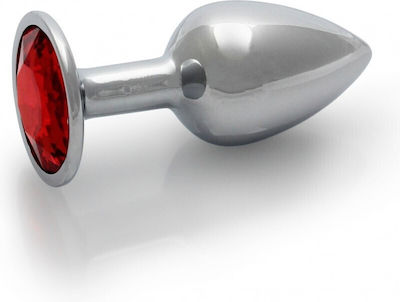 Shots Analplug Klein Silver / Ruby Red OU793SIL