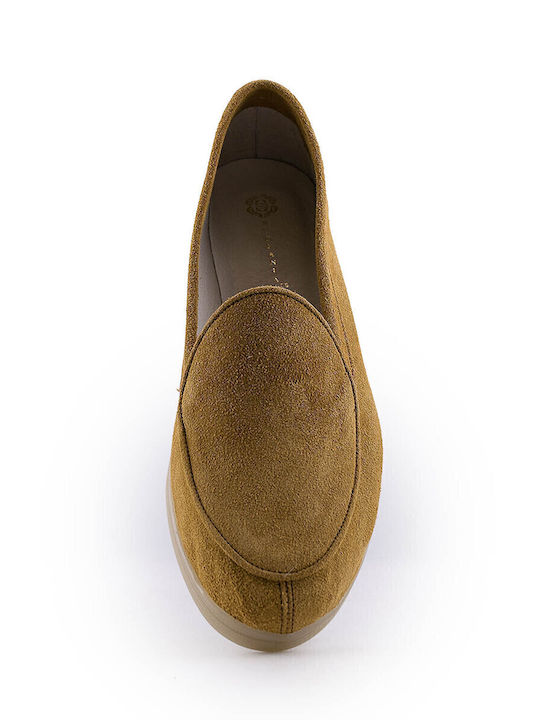 Δερμάτινα Γυναικεία Loafers σε Ταμπά Χρώμα