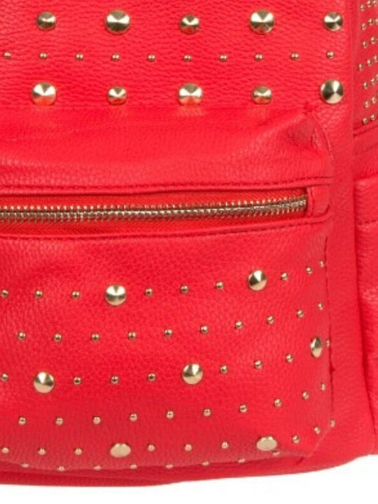 650499-06 MINI BACKPACK WITH STUDS RED V-STORE