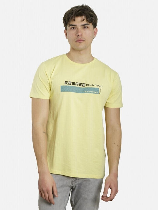 Rebase Ανδρικό T-shirt Lime με Στάμπα