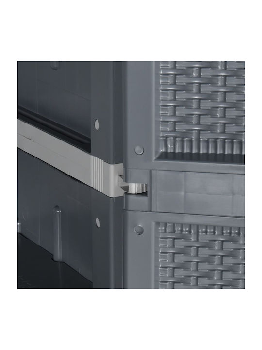 Double-leaf Polypropylene Outdoor Storage Cabinet with 4 Shelves 65x45x172 cm