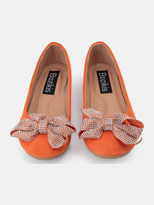 Wildleder Damen Ballerinas in Orange Farbe