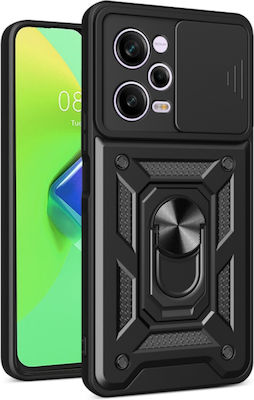 Bodycell Armor Slide Plastic Back Cover Durable Black (Redmi Note 12 Pro 5G)