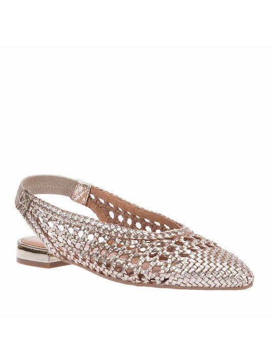 Gioseppo Lederne Damen Ballerinas Slingback mit Riemen in Gold Farbe